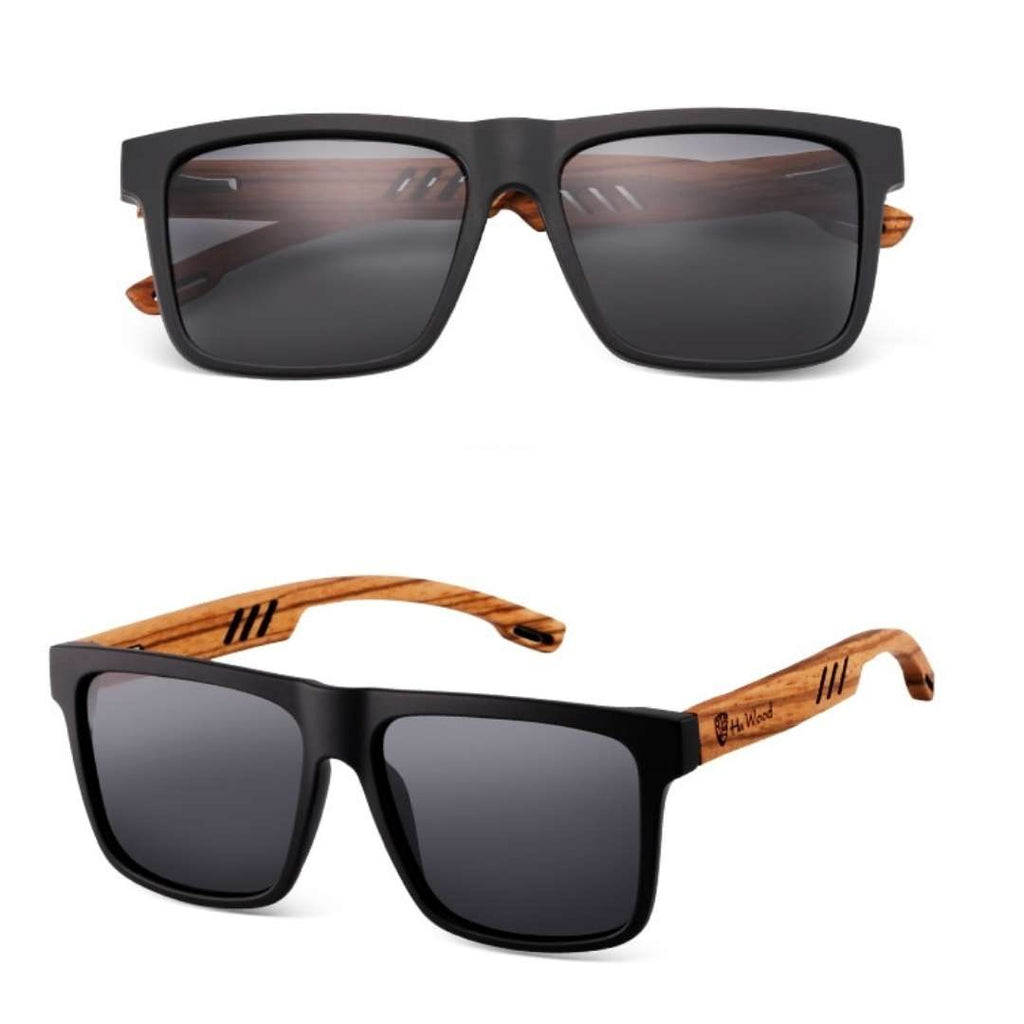 Polarisiertes Herren Holz-Sonnenbrillen mit quadratischem Design