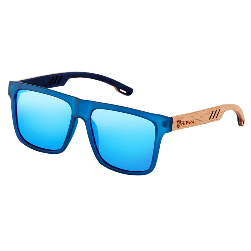 Polarisiertes Herren Holz-Sonnenbrillen mit quadratischem Design