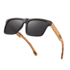 Polarisiertes Herren Holz-Sonnenbrillen mit quadratischem Design